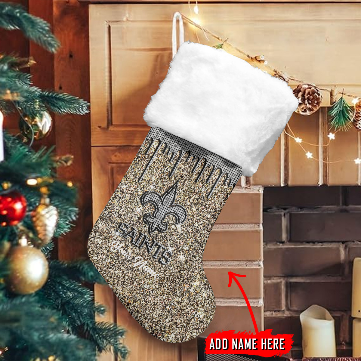 Sportswearmerch New Orleans Saints NFL Personalized Christmas Socks For Fan