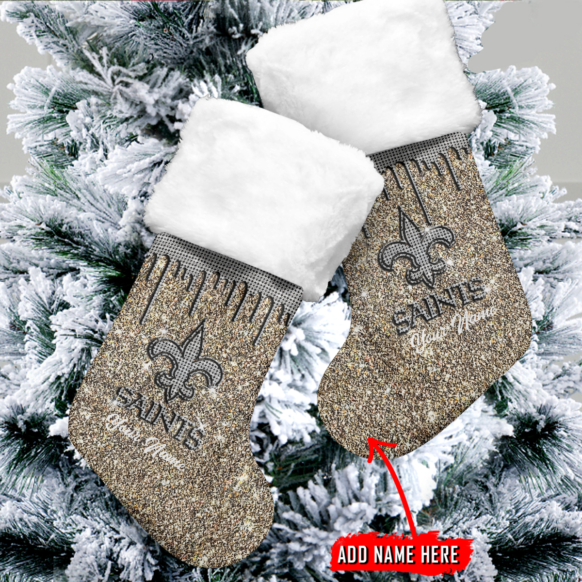 Sportswearmerch New Orleans Saints NFL Personalized Christmas Socks For Fan