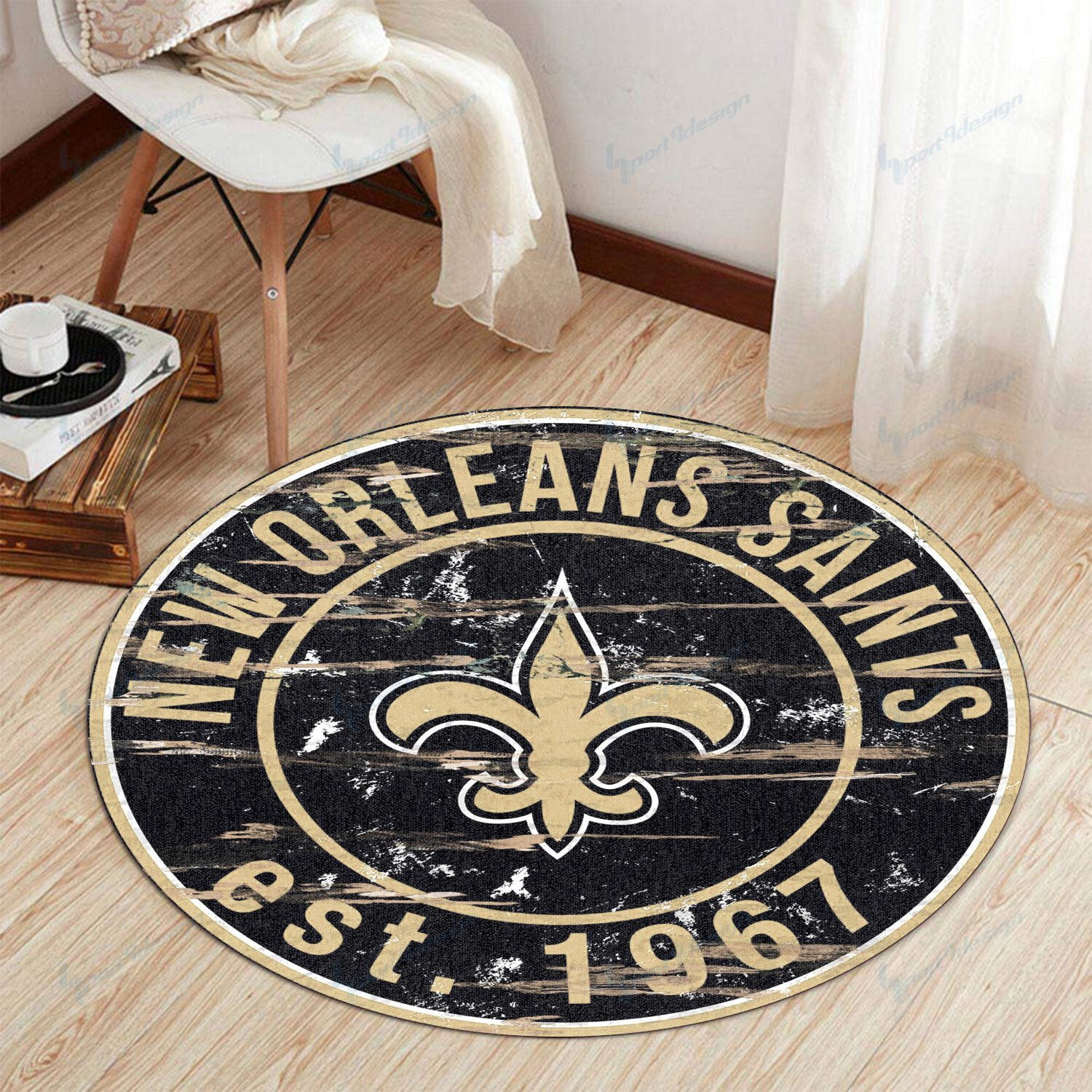 Sportswearmerch New Orleans Saints NFL Round Rug For Fan