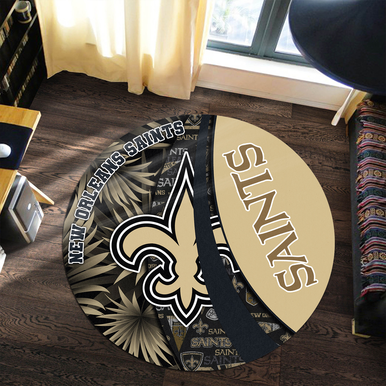Sportswearmerch New Orleans Saints NFL Round Rug For Fan