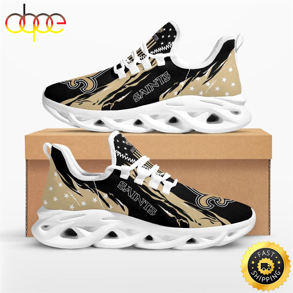 Sportswearmerch New Orleans Saints NFL Stars and Stripes Max Soul Shoes Sneakers For Men And Women