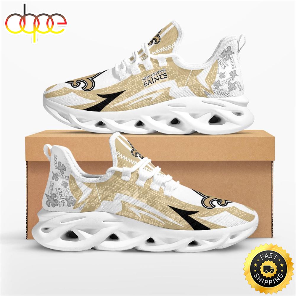 Sportswearmerch New Orleans Saints NFL Symbol Geometric Pattern Max Soul Shoes Sneakers For Men And Women