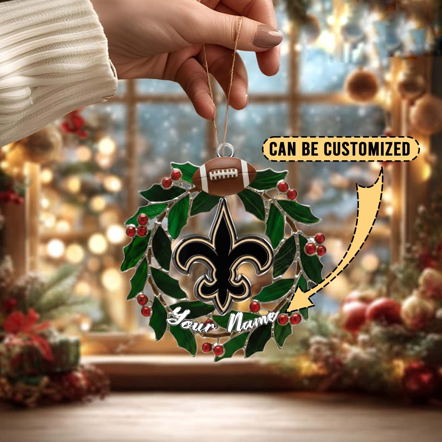 Sportswearmerch New Orleans Saints NFL x Christmas Acrylic Ornament Gift For Fans