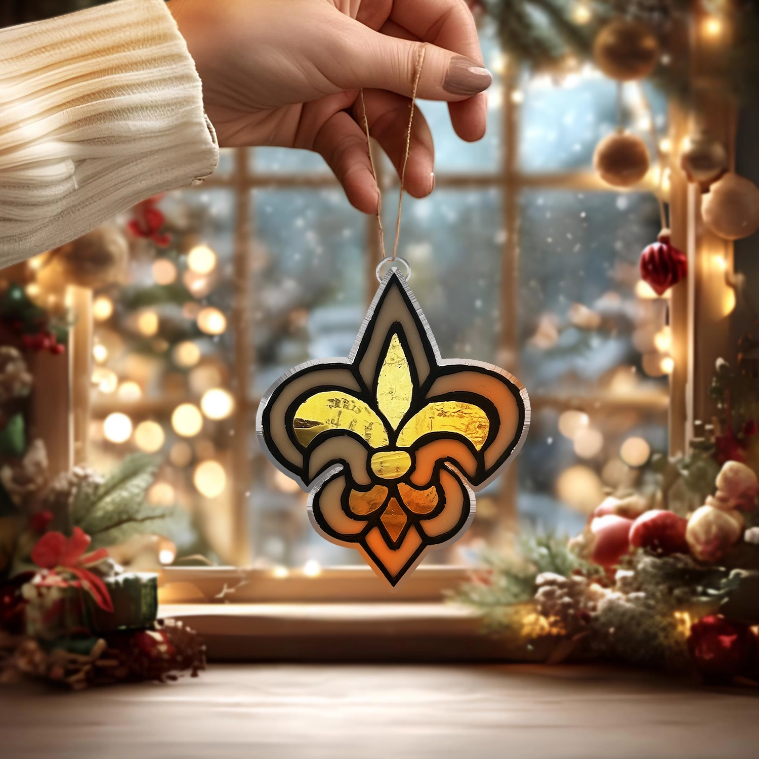 Sportswearmerch New Orleans Saints NFL x Christmas Acrylic Ornament Gift For Fans
