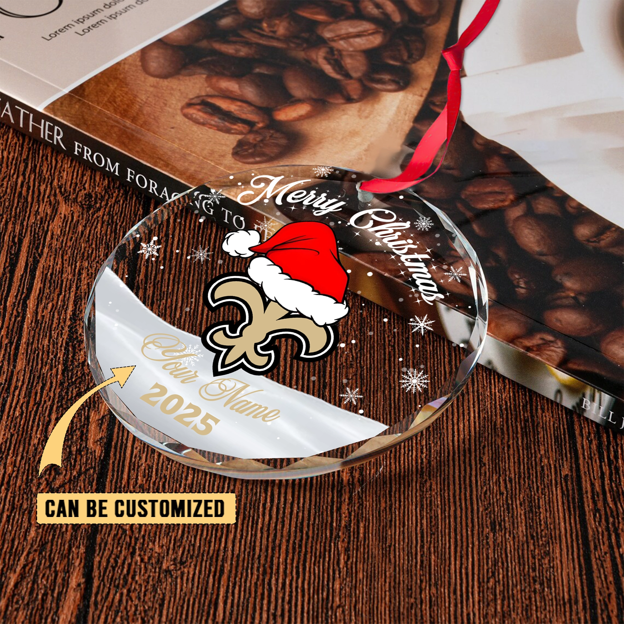 Sportswearmerch New Orleans Saints NFL x Christmas Glass Ornament Gift For Fan