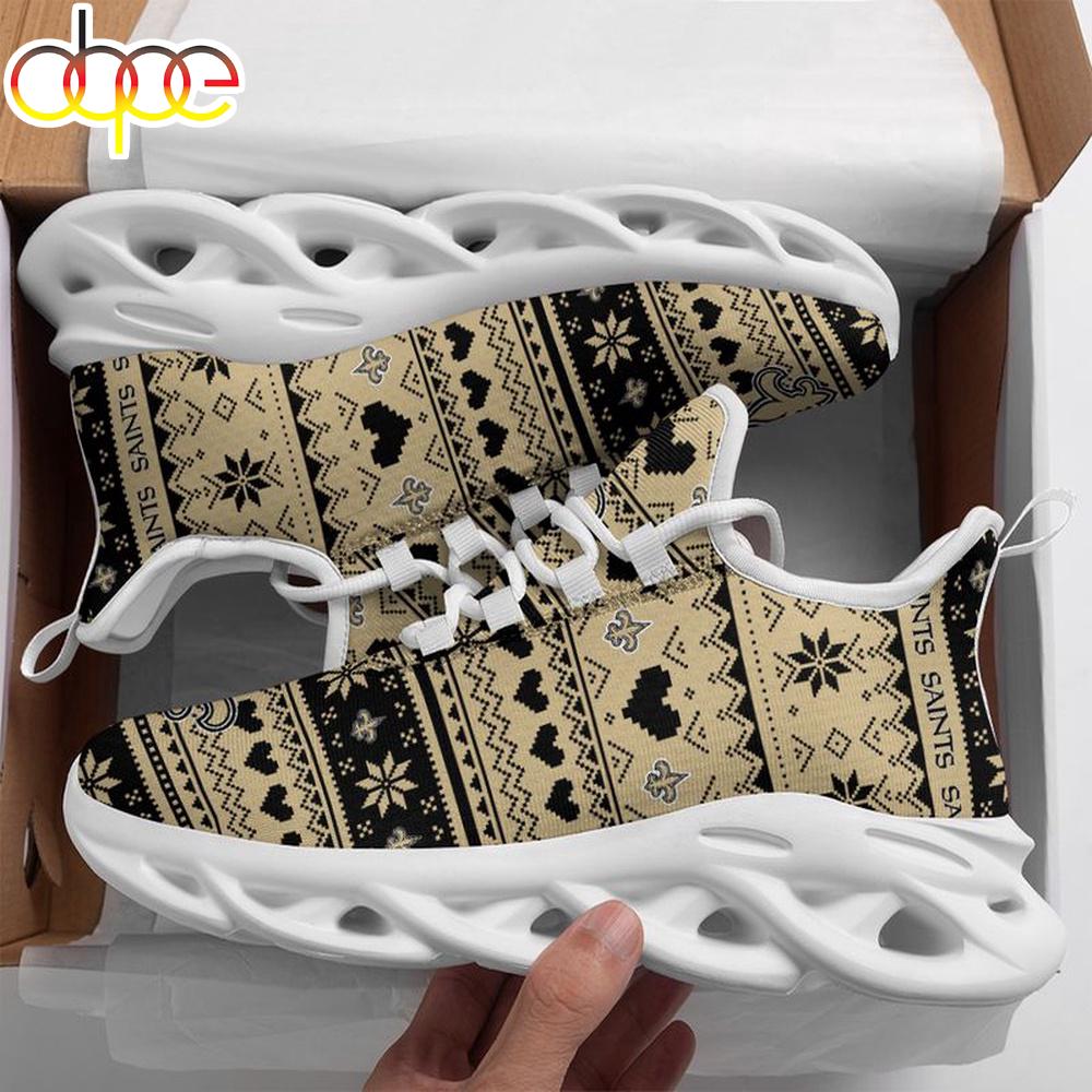 Sportswearmerch New Orleans Saints NFL X-max Patterns Christmas Max Soul Shoes Sneakers For Men And Women