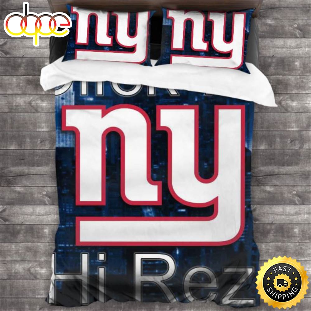 Sportswearmerch New York Giants NFL Blue White Bedding Set For Fan