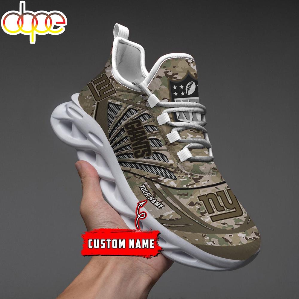 Sportswearmerch New York Giants NFL Camo Veteran Day Max Soul Shoes Sneakers For Men And Women