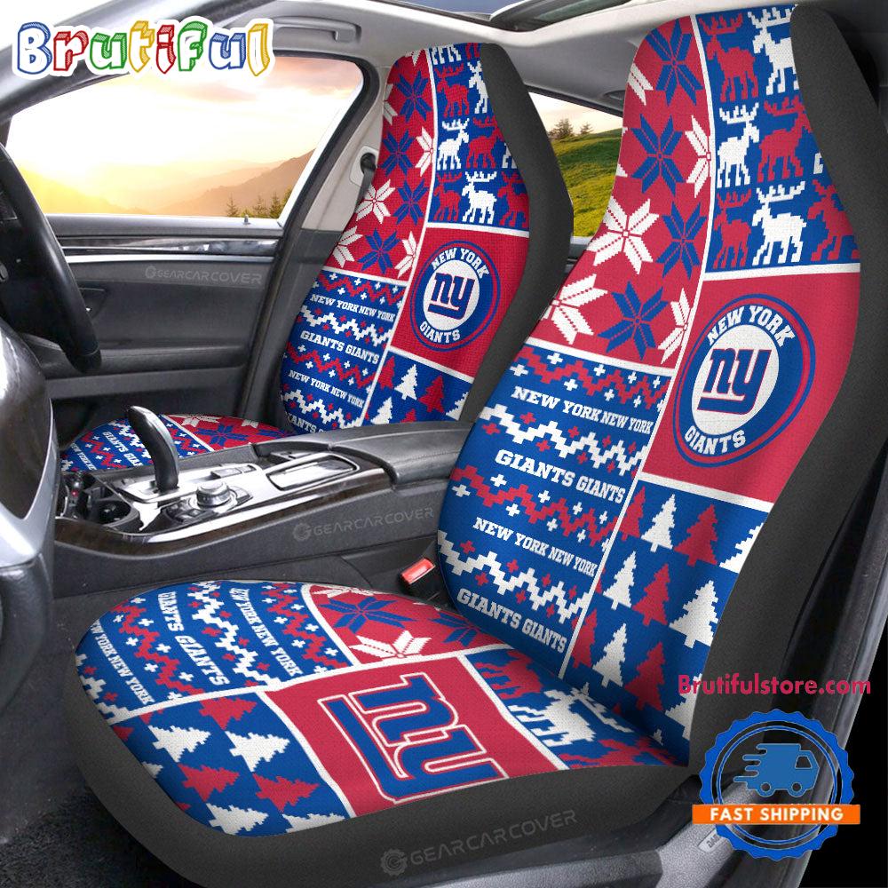 Sportswearmerch New York Giants NFL Design Christmas Car Seat Covers For Fan