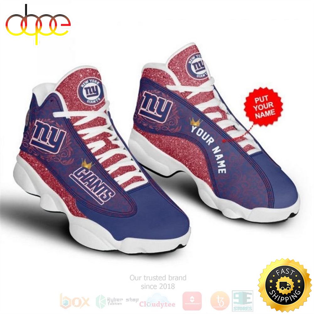 Sportswearmerch New York Giants NFL Football Red AJ13 Sneakers Shoes For Men And Women