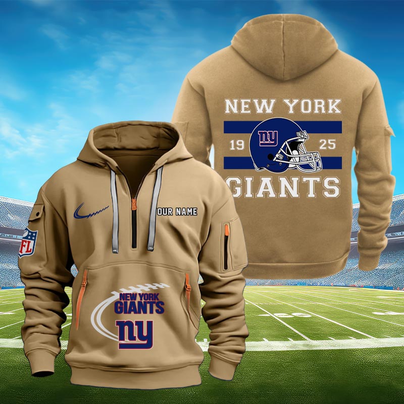 Sportswearmerch New York Giants NFL Half Zip Hoodie Personalized For Fan