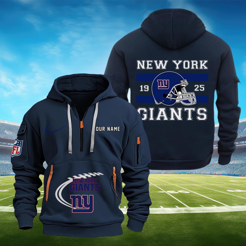 Sportswearmerch New York Giants NFL Half Zip Hoodie Personalized For Fan