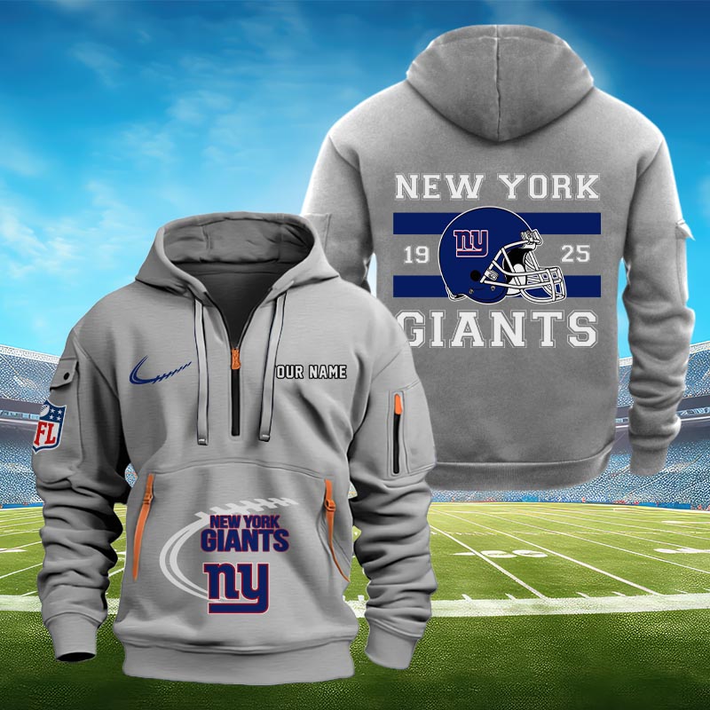 Sportswearmerch New York Giants NFL Half Zip Hoodie Personalized For Fan