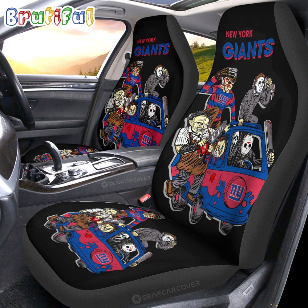 Sportswearmerch New York Giants NFL Horror Characters Essential Halloween Car Seat Covers For Fan