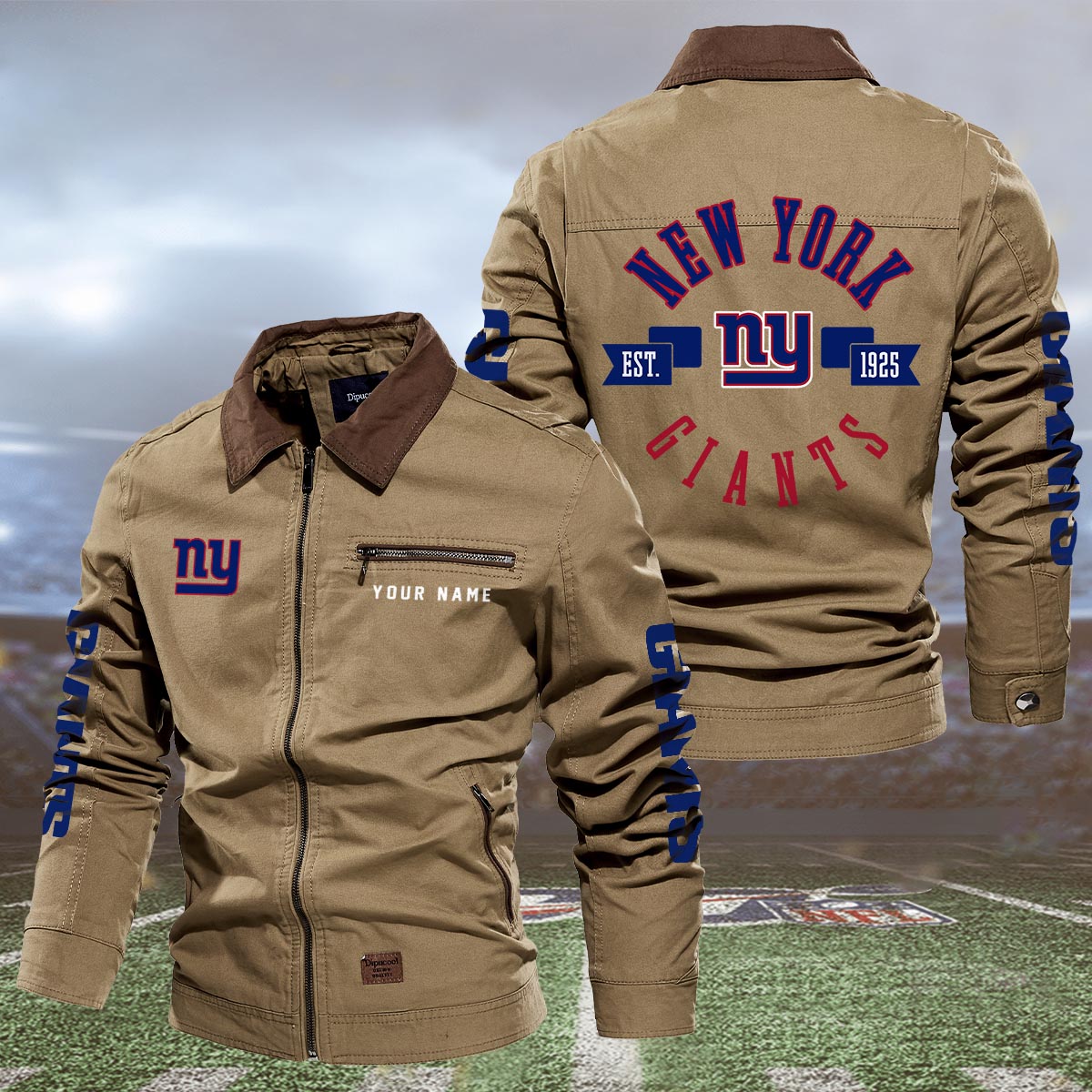 Sportswearmerch New York Giants NFL Lapel Jacket For Fan