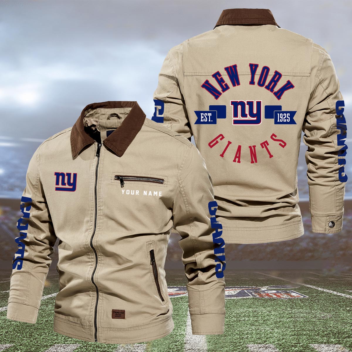 Sportswearmerch New York Giants NFL Lapel Jacket For Fan