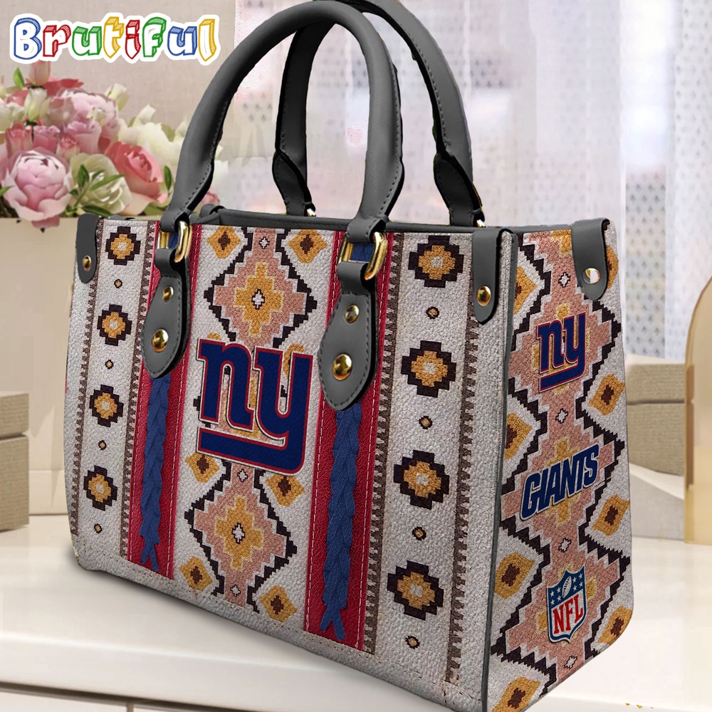 Sportswearmerch New York Giants NFL Native American Pattern Leather Bag For Fan