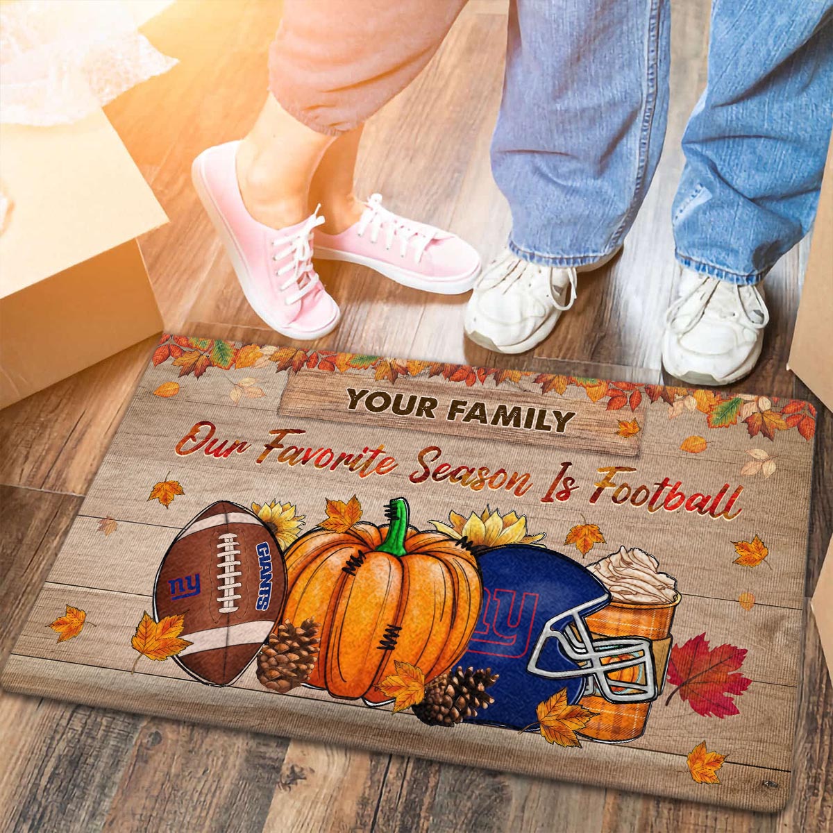 Sportswearmerch New York Giants NFL Our Favorite Season is Football Doormat For Fan