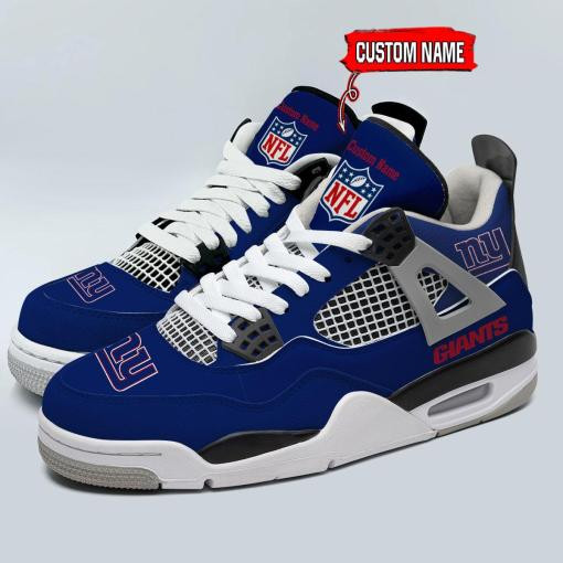 Sportswearmerch New York Giants NFL Personalized Air Jordan 4 AJ4 Sneakers Shoes For Men And Women