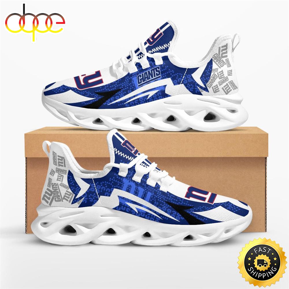 Sportswearmerch New York Giants NFL Symbol Geometric Pattern Max Soul Shoes Sneakers For Men And Women