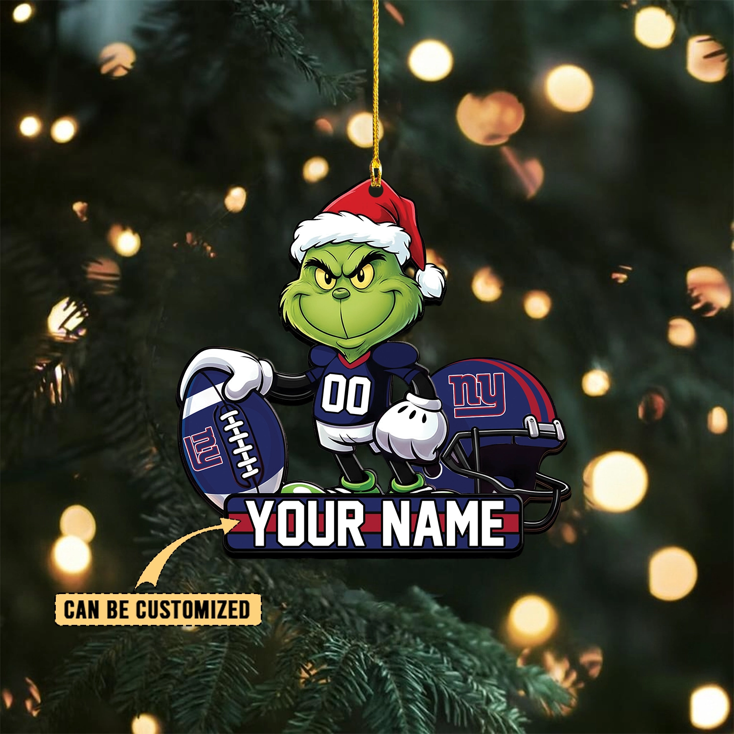 Sportswearmerch New York Giants NFL The Grinch x Christmas Acrylic Ornament Gift For Fan