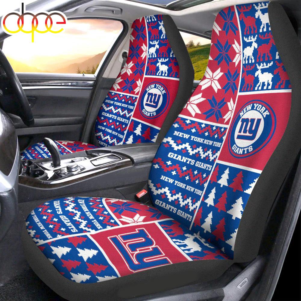 Sportswearmerch New York Giants NFL Ugly Christmas Car Seat Covers For Fan