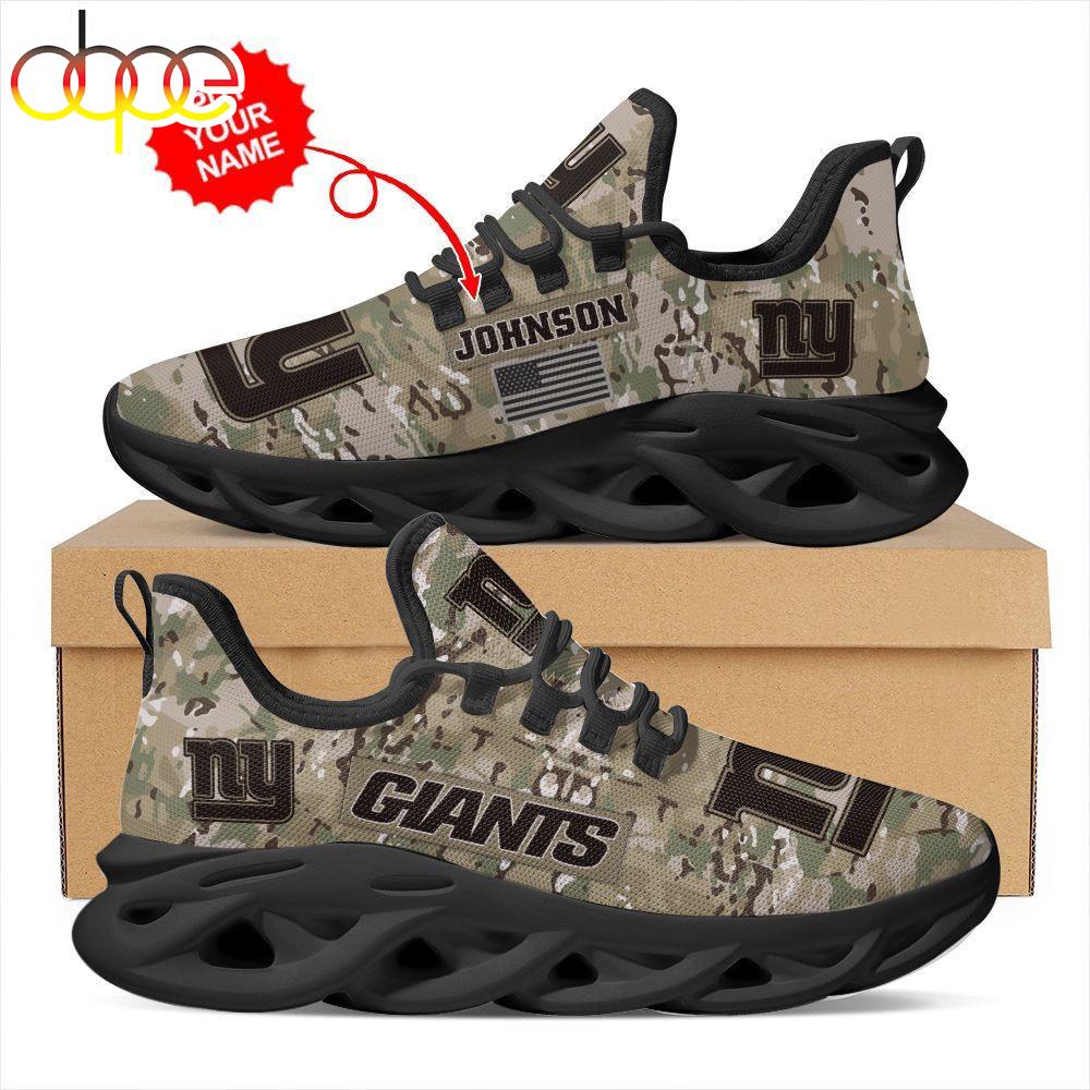Sportswearmerch New York Giants NFL US Army Military Veteran Camouflage Max Soul Shoes Sneakers For Men And Women