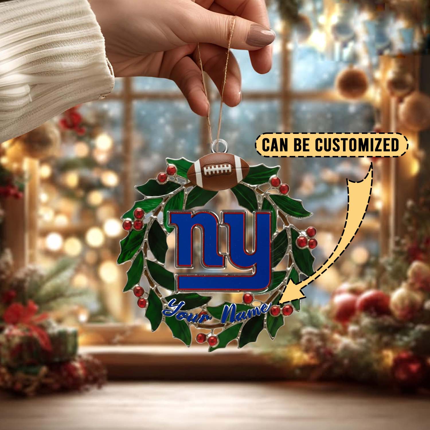 Sportswearmerch New York Giants NFL x Christmas Acrylic Ornament Gift For Fans