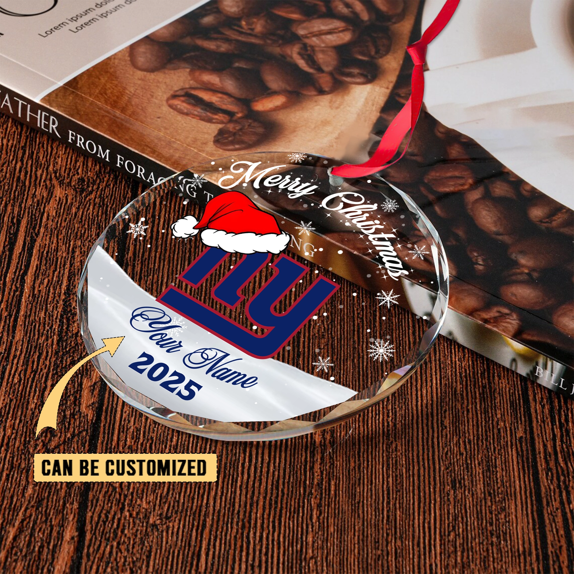 Sportswearmerch New York Giants NFL x Christmas Glass Ornament Gift For Fan
