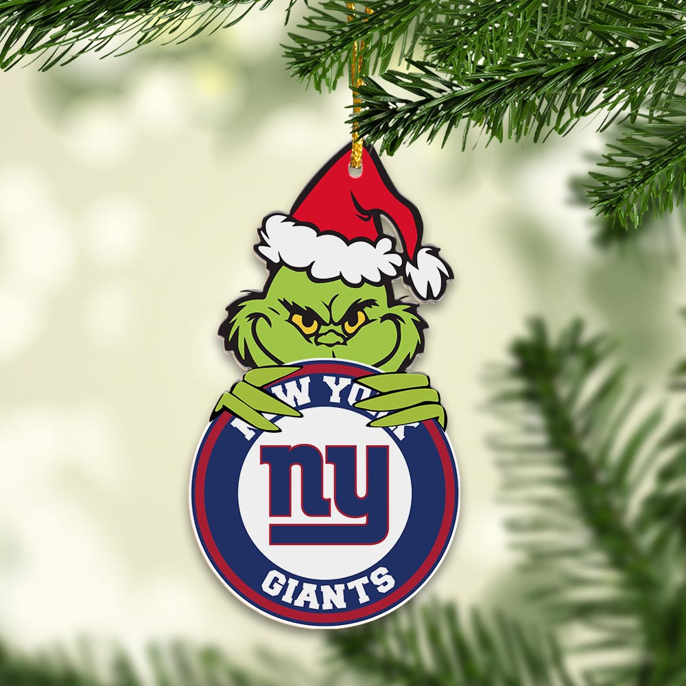 Sportswearmerch New York Giants NFL x Grinch Christmas Acrylic Ornament For Fans