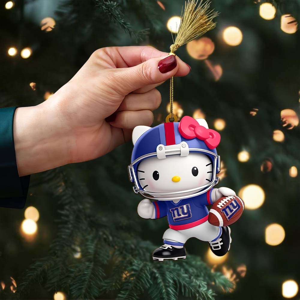 Sportswearmerch New York Giants NFL x Hello Kitty Personalized Acrylic Ornament Gift For Fans