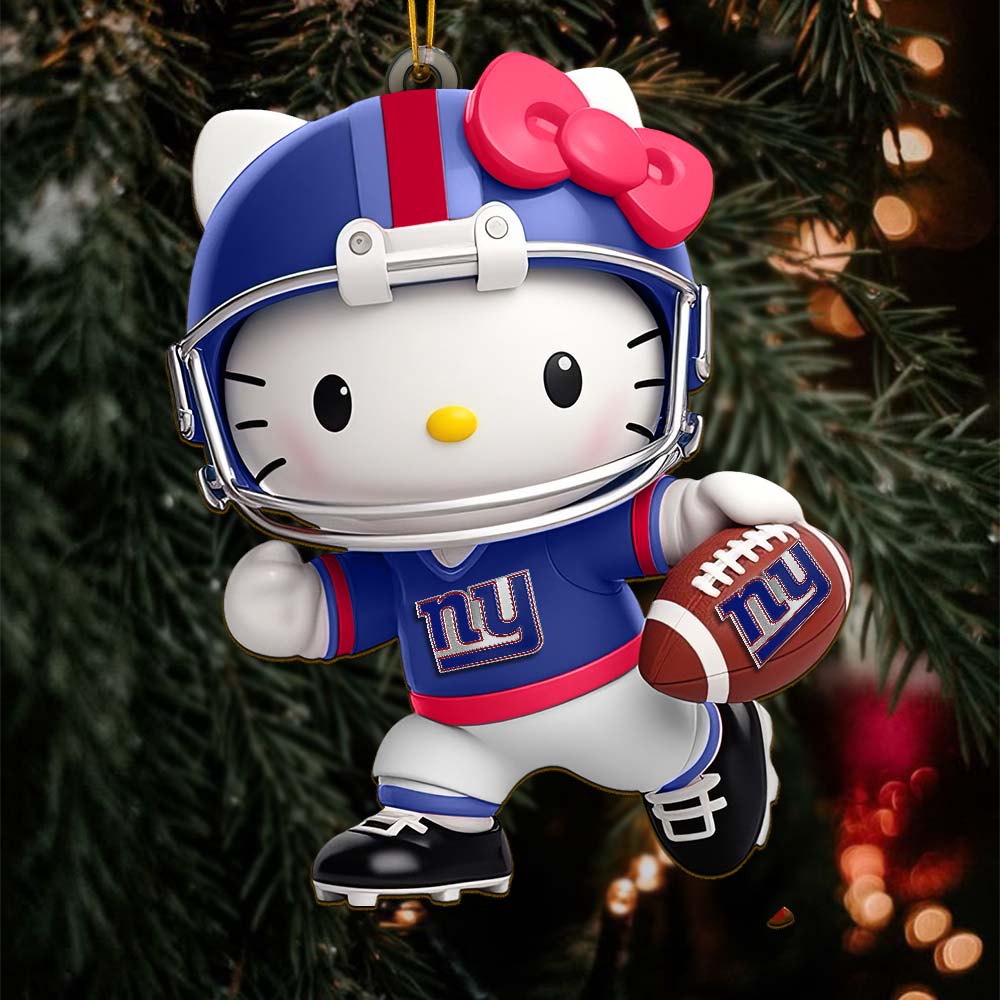 Sportswearmerch New York Giants NFL x Hello Kitty Personalized Acrylic Ornament Gift For Fans