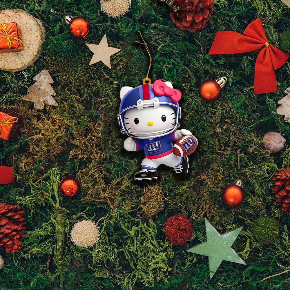 Sportswearmerch New York Giants NFL x Hello Kitty Personalized Acrylic Ornament Gift For Fans