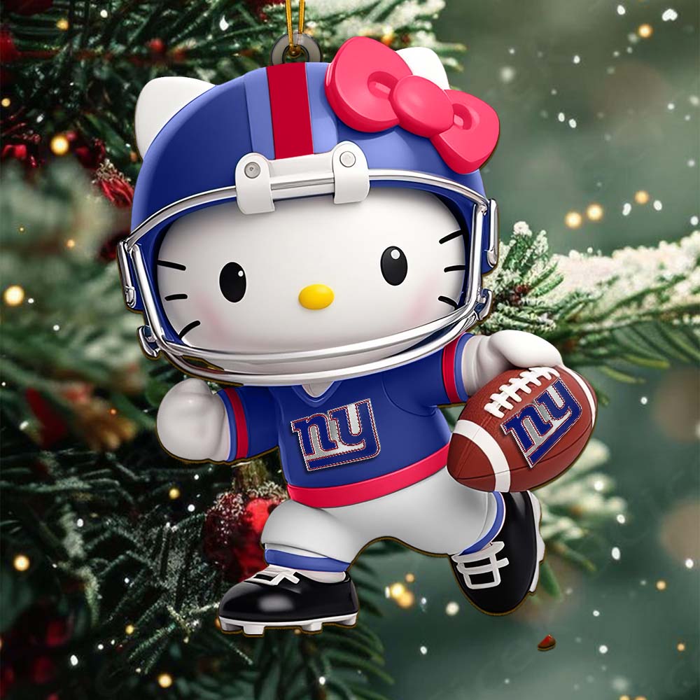 Sportswearmerch New York Giants NFL x Hello Kitty Personalized Acrylic Ornament Gift For Fans