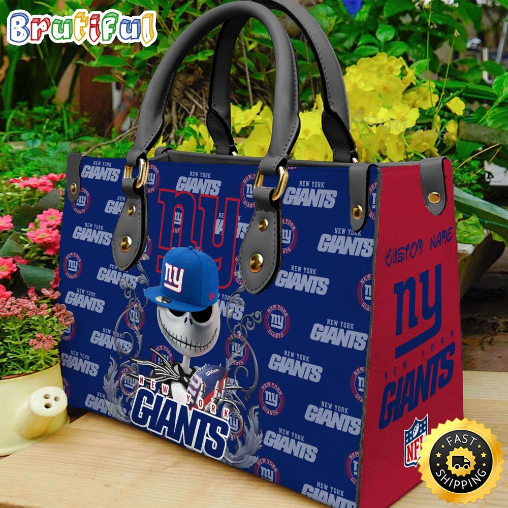 Sportswearmerch New York Giants NFL x Jack Skellington Women Leather Bag For Fan