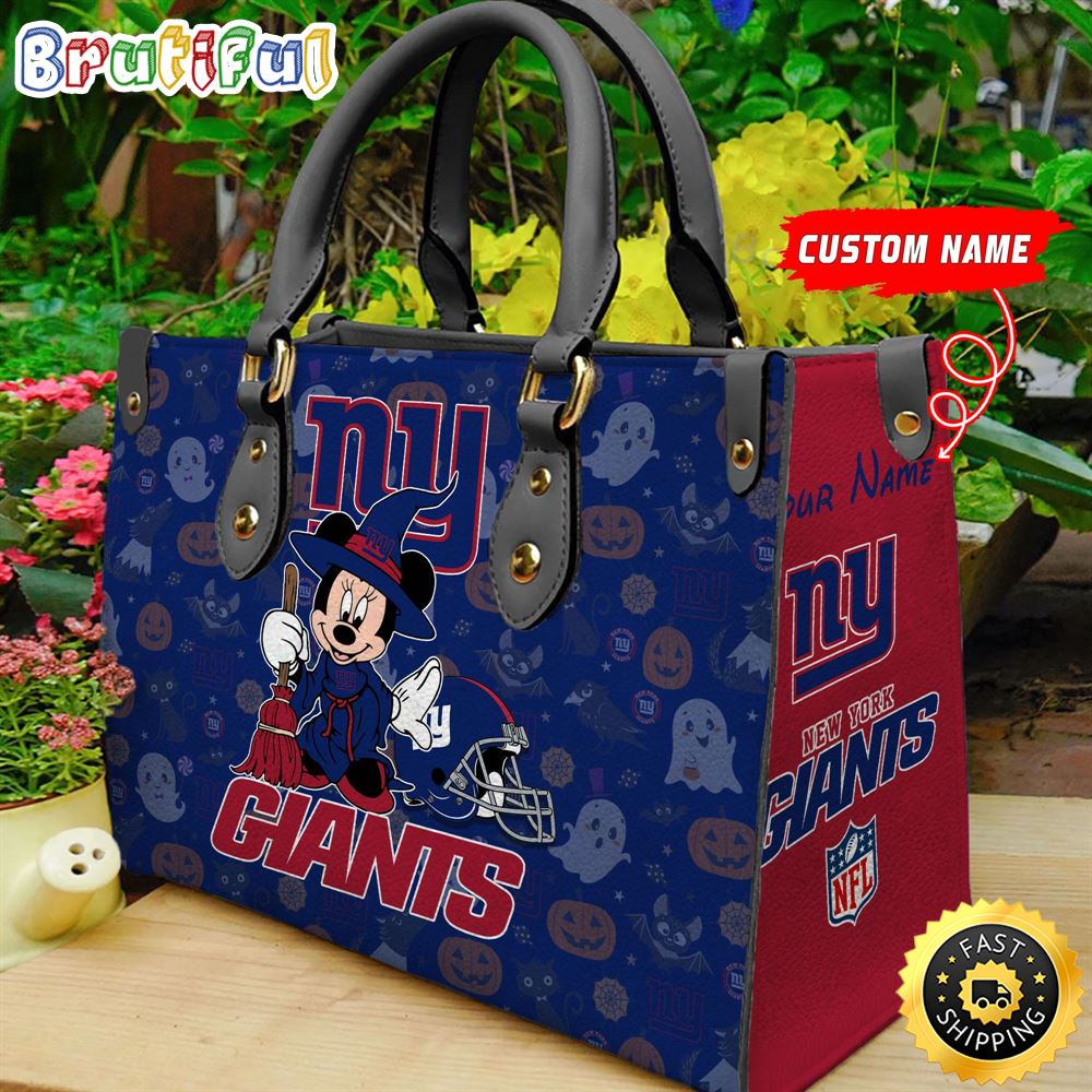 Sportswearmerch New York Giants NFL x Minnie Halloween Leather Handbag For Fan