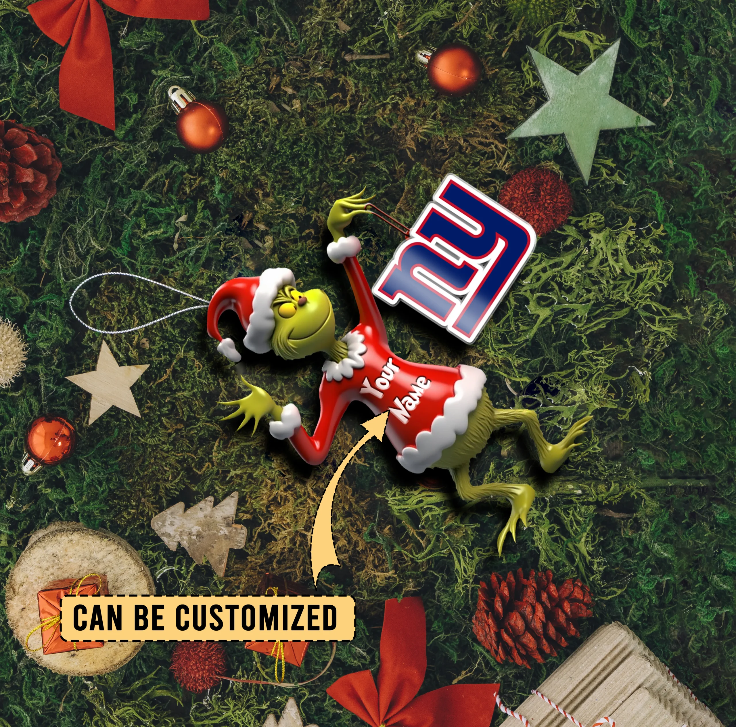 Sportswearmerch New York Giants NFL x The Grinch Acrylic Ornament Gift For Fans