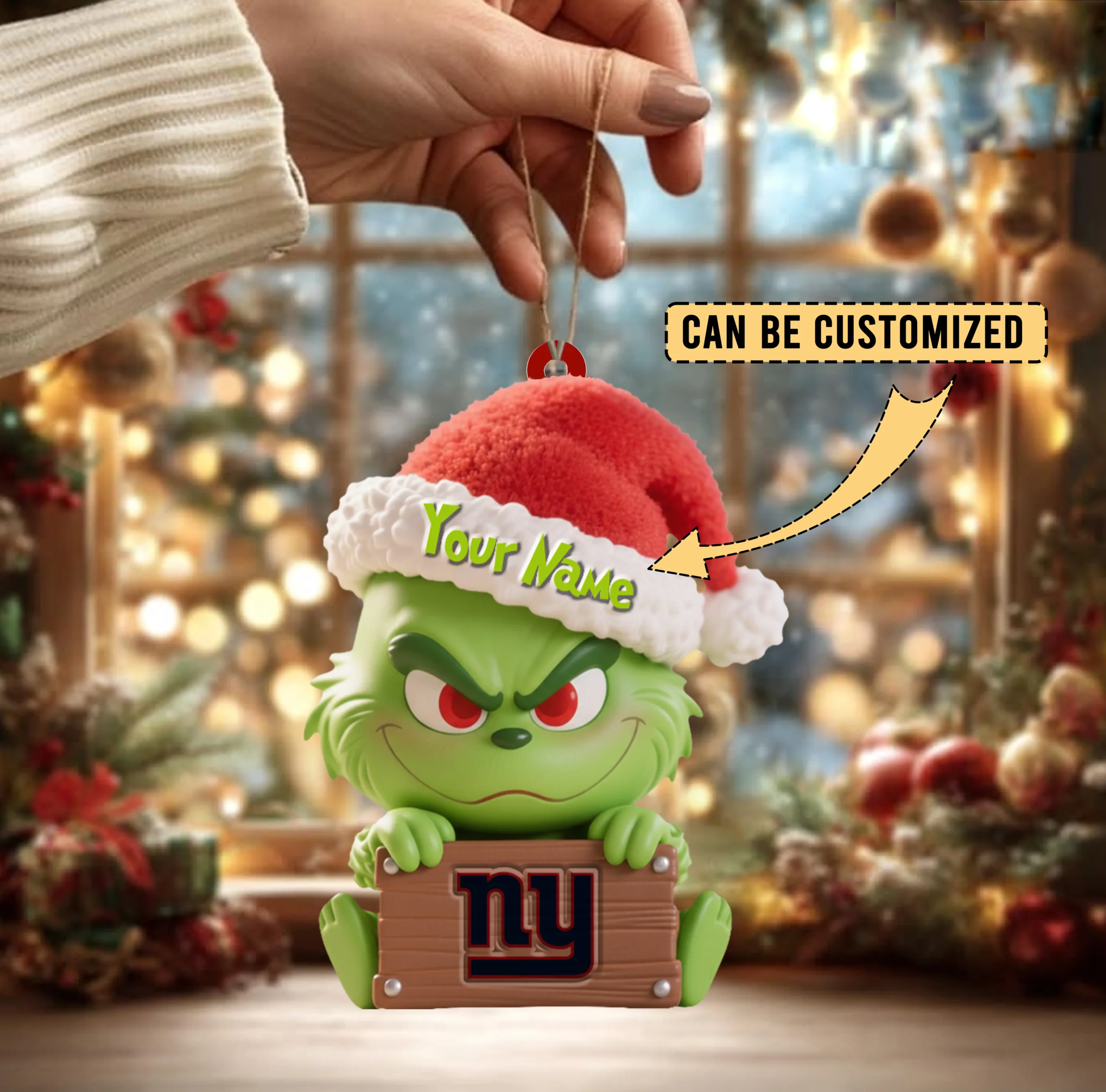 Sportswearmerch New York Giants NFL x The Grinch Acrylic Ornament Gift For Fans