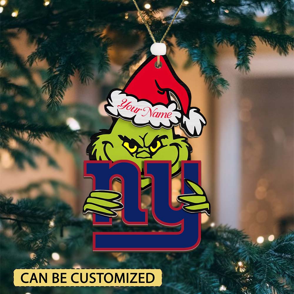 Sportswearmerch New York Giants NFL x The Grinch Christmas Acrylic Ornament Gift For Fans