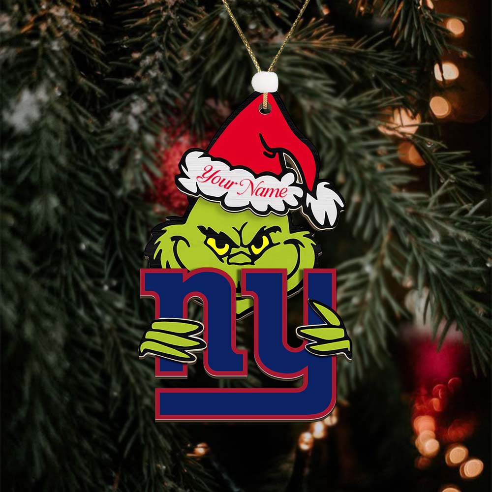 Sportswearmerch New York Giants NFL x The Grinch Christmas Acrylic Ornament Gift For Fans
