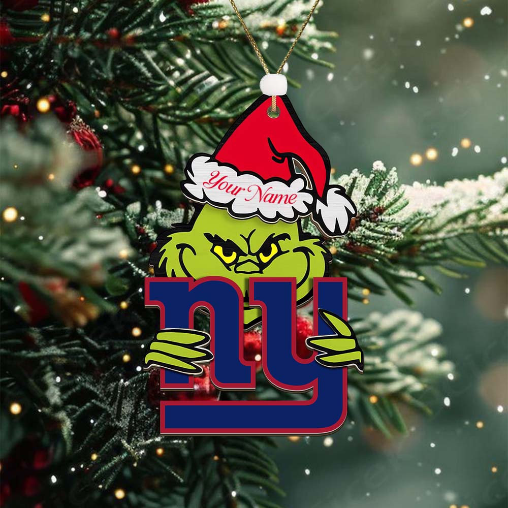 Sportswearmerch New York Giants NFL x The Grinch Christmas Acrylic Ornament Gift For Fans