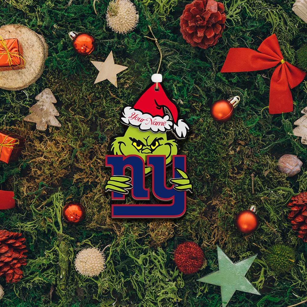 Sportswearmerch New York Giants NFL x The Grinch Christmas Acrylic Ornament Gift For Fans