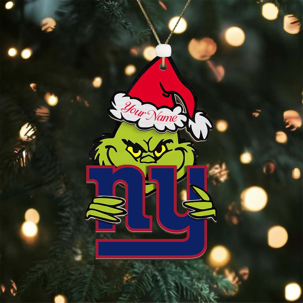 Sportswearmerch New York Giants NFL x The Grinch Christmas Acrylic Ornament Gift For Fans