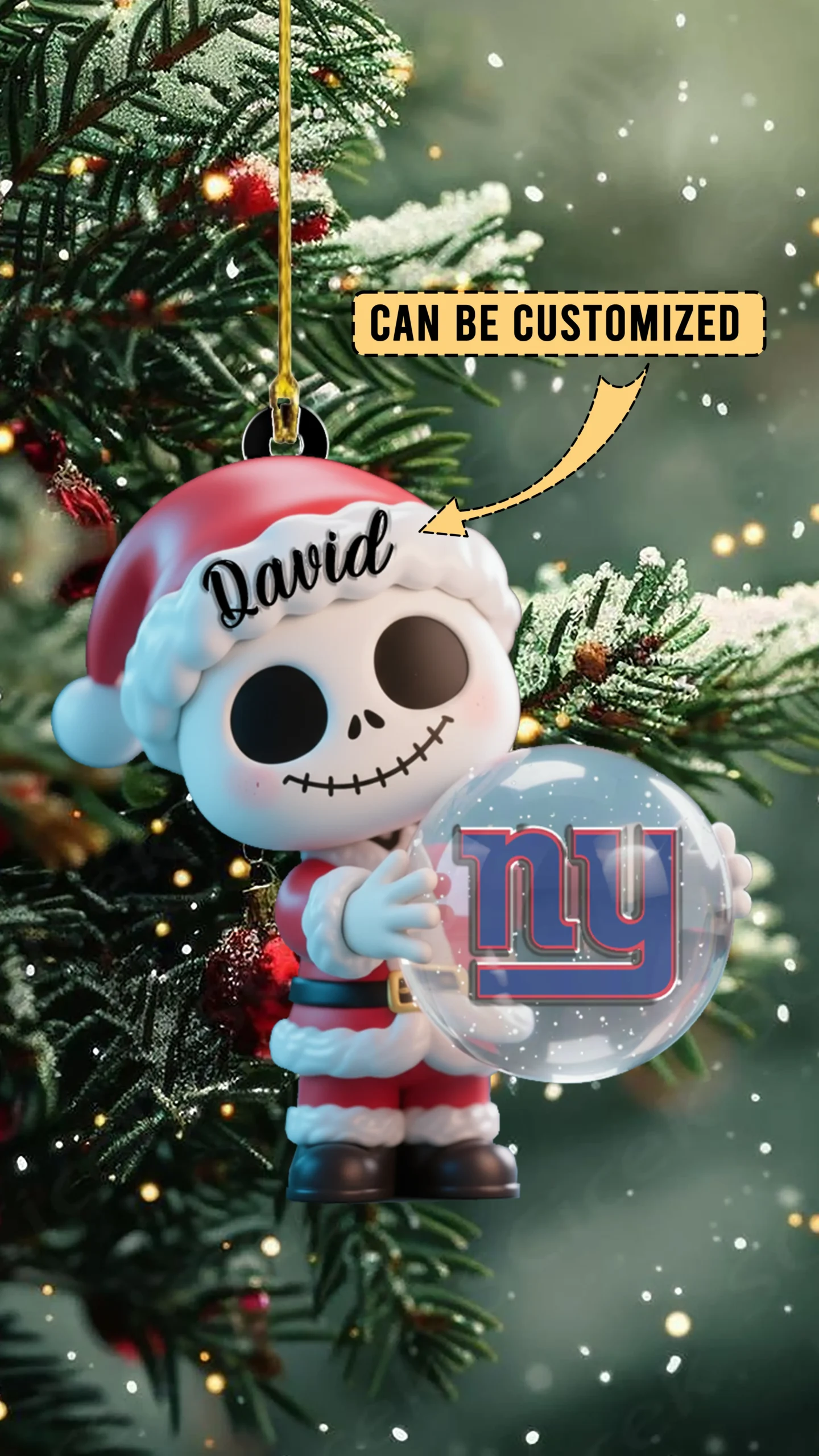 Sportswearmerch New York Giants NFL x The Nightmare Before Christmas Acrylic Ornament Gift For Fans