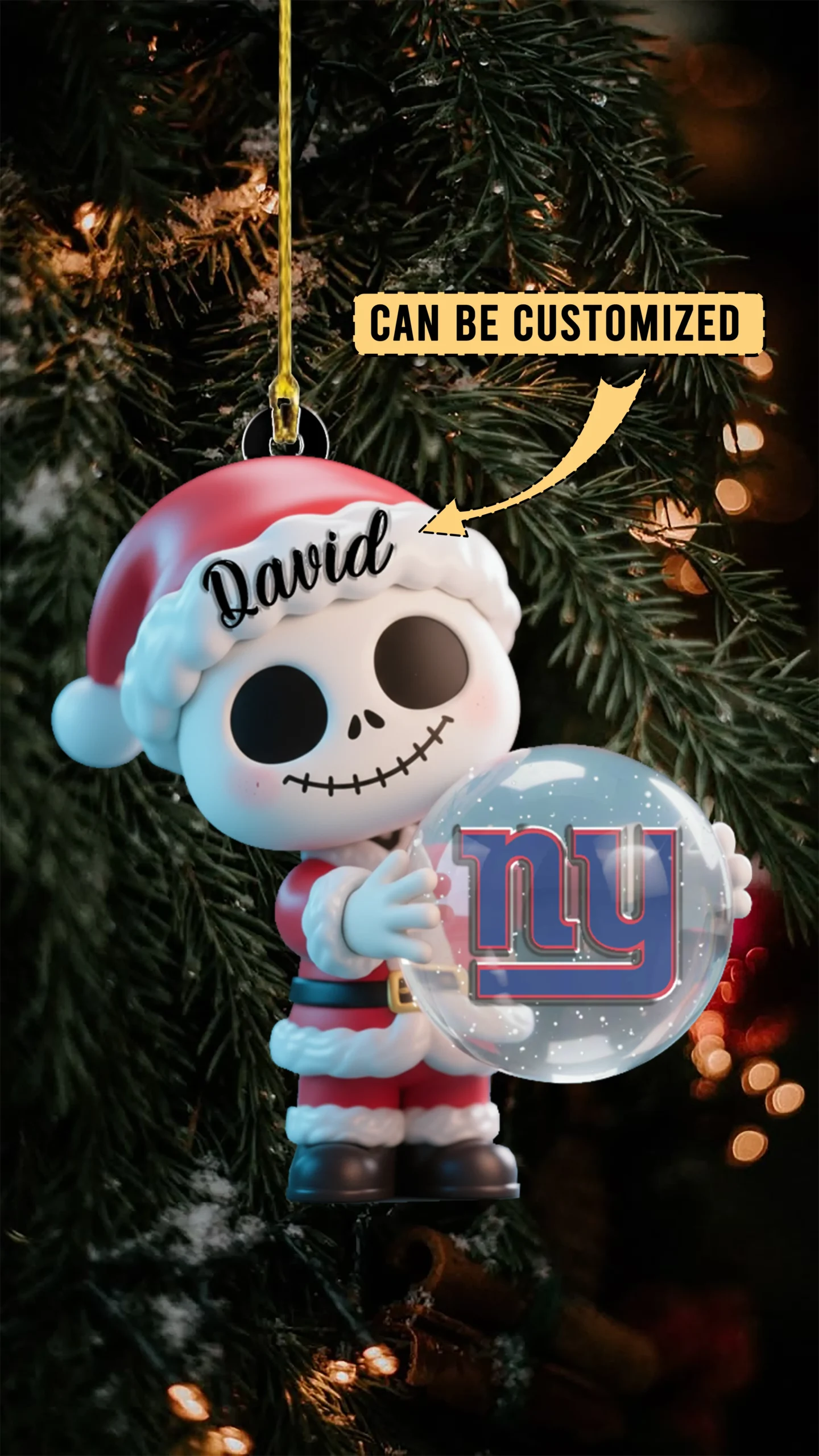 Sportswearmerch New York Giants NFL x The Nightmare Before Christmas Acrylic Ornament Gift For Fans