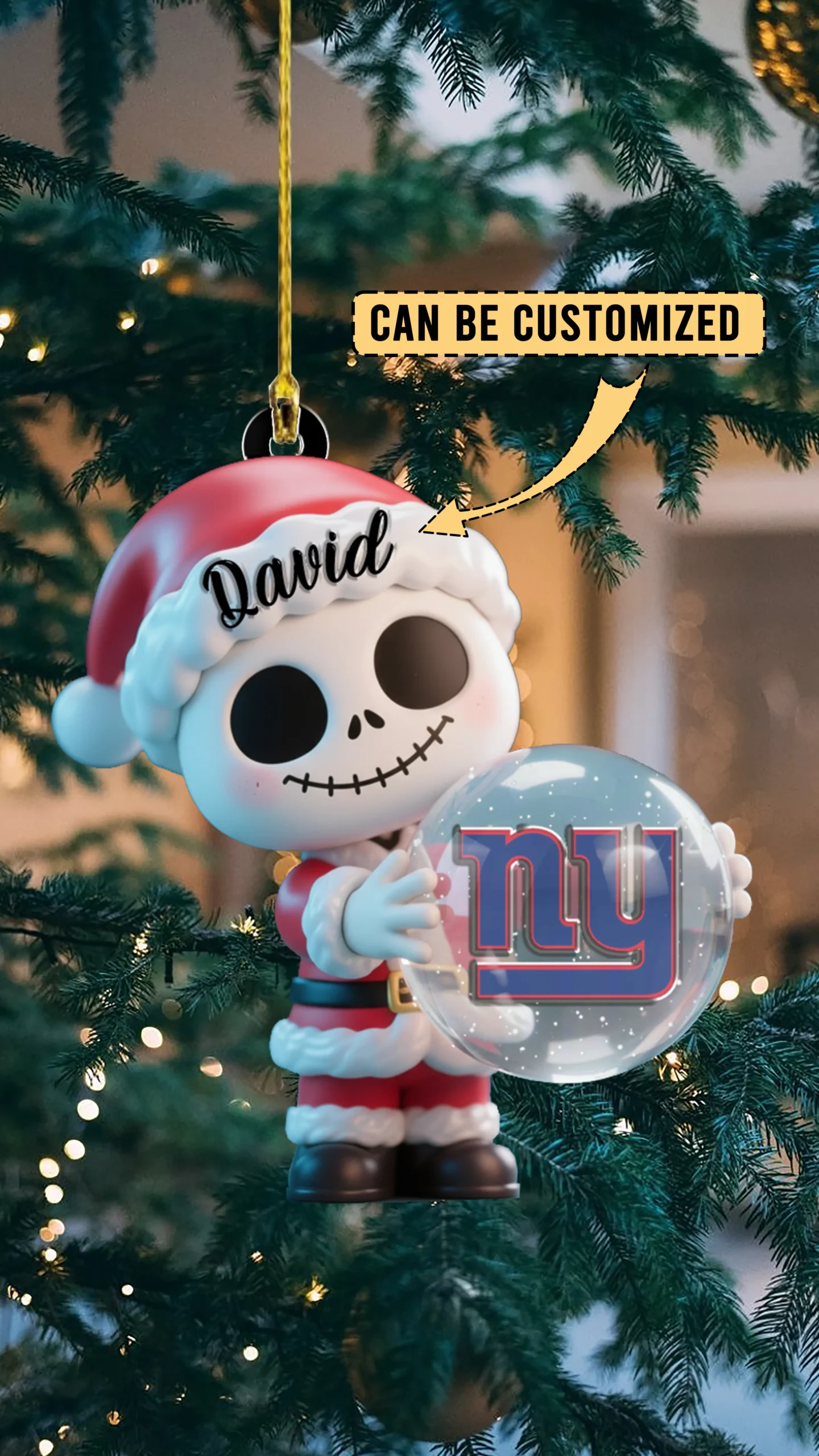Sportswearmerch New York Giants NFL x The Nightmare Before Christmas Acrylic Ornament Gift For Fans