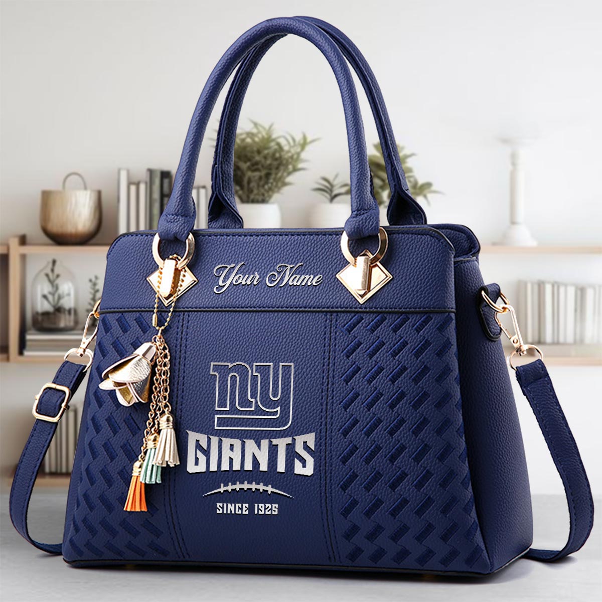Sportswearmerch New York Giants NFL Zip Leather Handbag For Fan