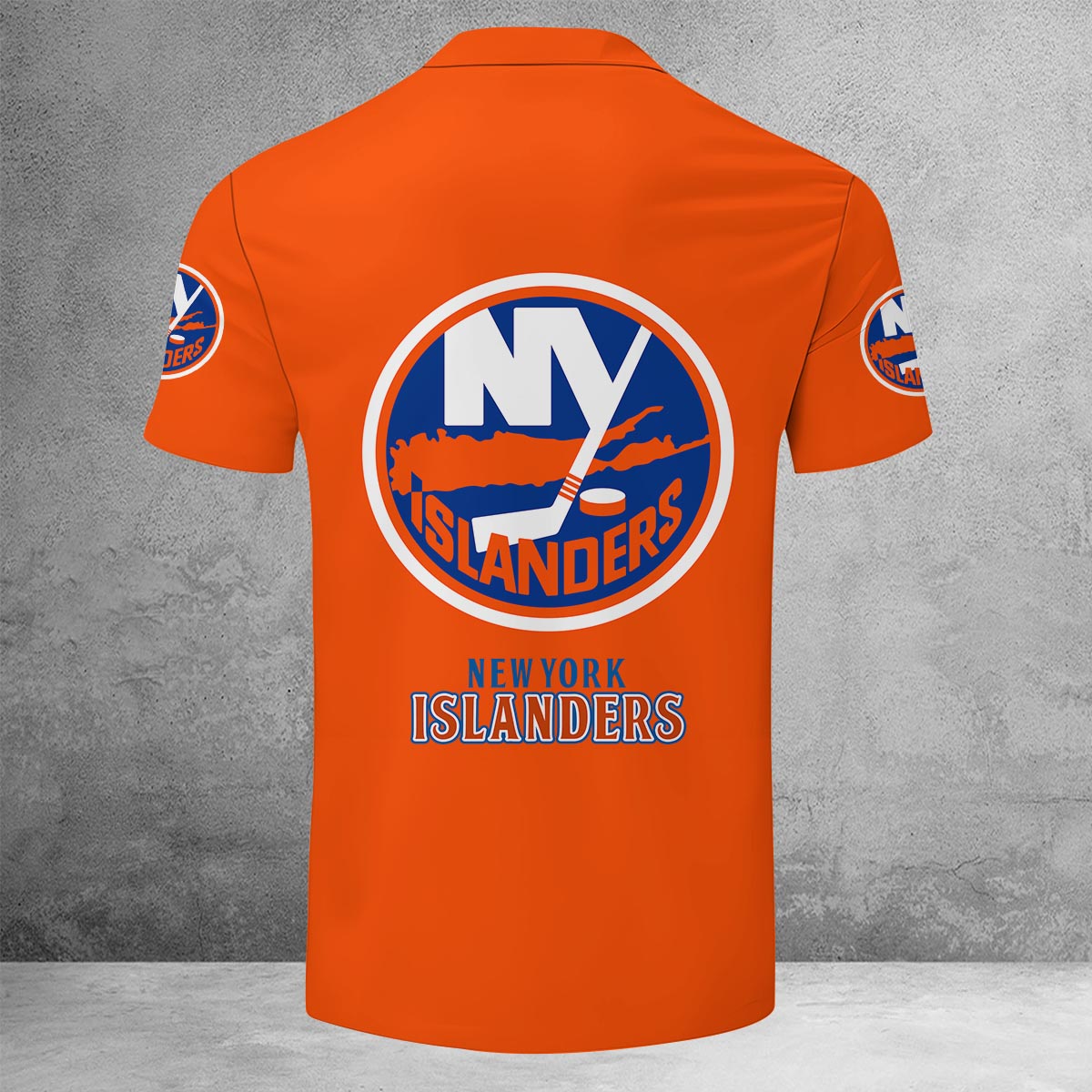 Sportswearmerch New York Islanders NHL Lapel Zip Polo Shirt For Fan