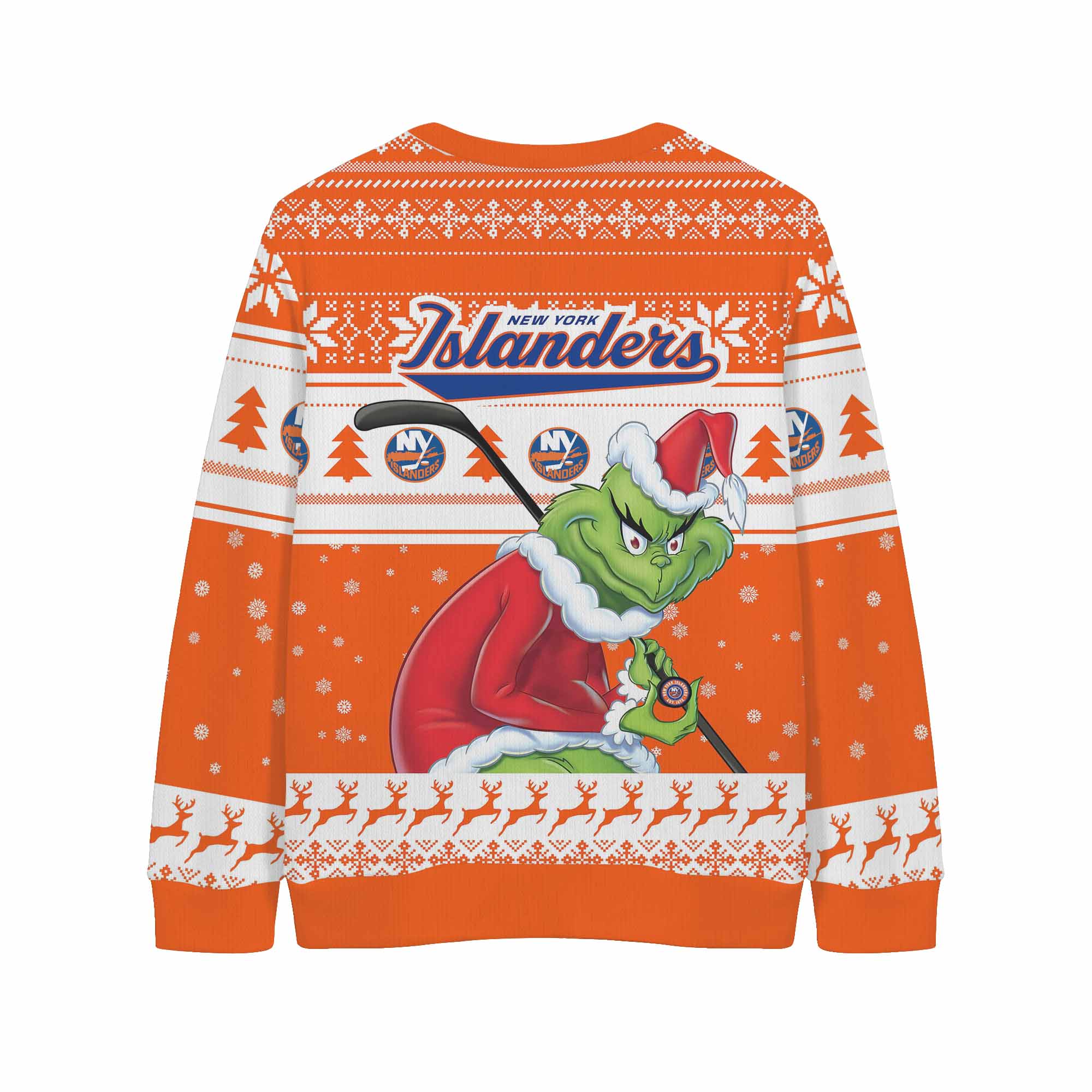 Sportswearmerch New York Islanders NHL x Grinch Christmas Cardigan For Fan