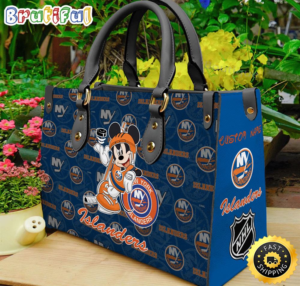 Sportswearmerch New York Islanders NHL x Mickey Leather Handbag For Fan